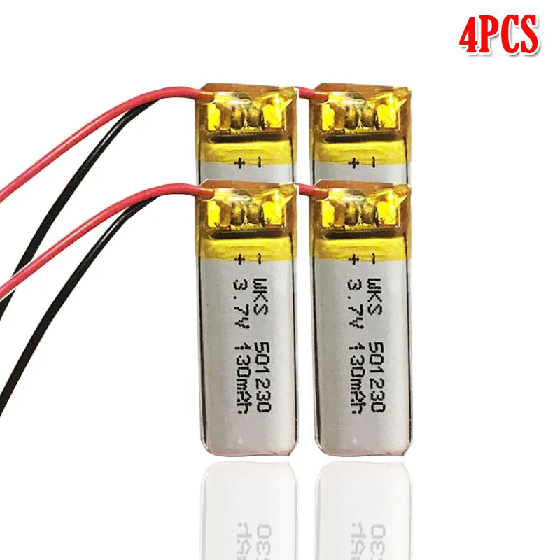 4pcs 3,7 v 130mAh 501230 перезаряжаемая Lipo батарея для gps MP4 камеры power Bank планшет электрические игрушки PAD DVD литий-полимерная батарея - Цвет: 4pcs