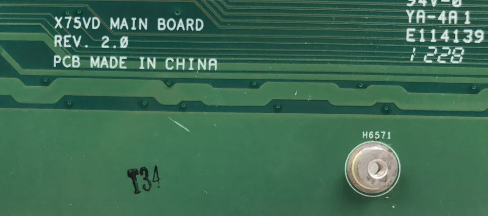 X75A X75VD основная плата rev 2,0 4G ram HM70 SJTNV материнская плата SHELI для ASUS A75A1 60-NDOMB1501-B06 Материнская плата ноутбука протестирована