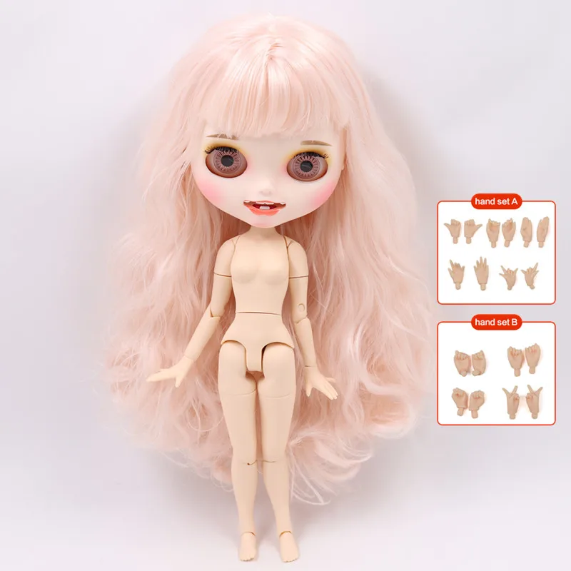 Nude doll ICY Blyth кукла на заказ с руками Набор для тела Новая Улыбка Рот матовое лицо 1/6 игрушки BJD DIY модные куклы подарок для девочки специальное предложение - Цвет: Nude doll