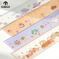 mr paper 4 designs sweet strawberry garden series cute multifunction diy drawing ruler hand account office collage material tool