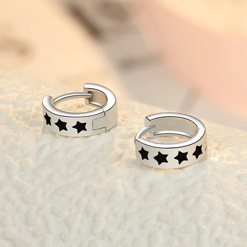 Женские серьги кольца Everoyal модные из стерлингового серебра 925 пробы с черной