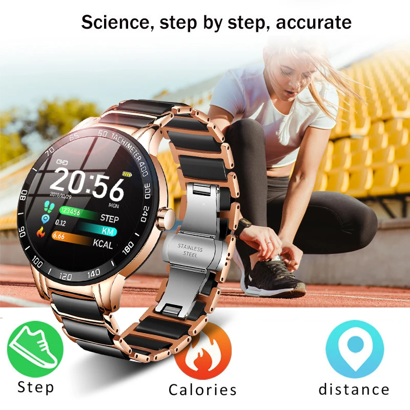 Смарт часы LIGE мужские/женские керамические с пульсометром и