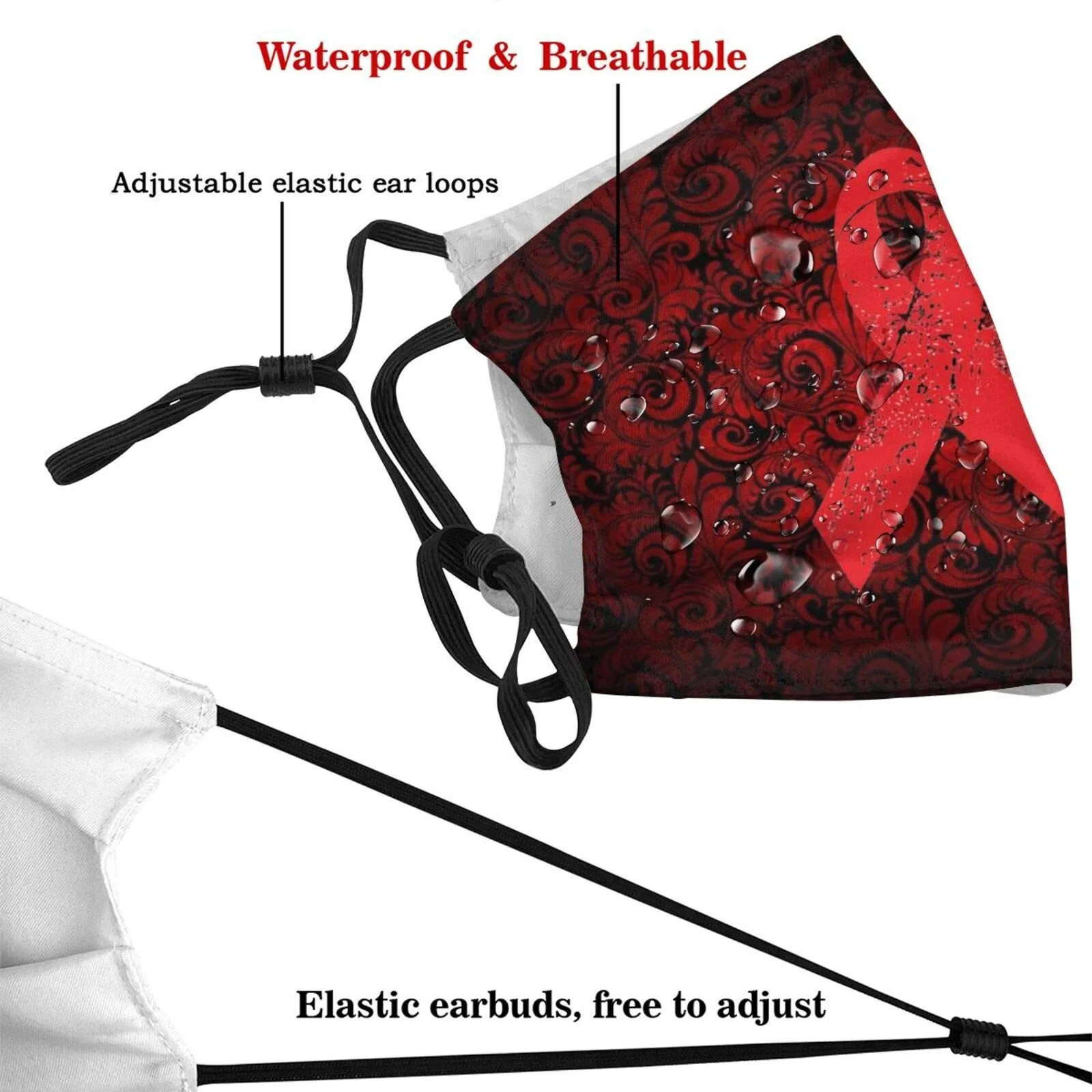 

1PC Adult Face Mouth Mask Washable Breathable Windproof Prints Face Mask Filter Can be Placed Face Mouth Cover mascarilla