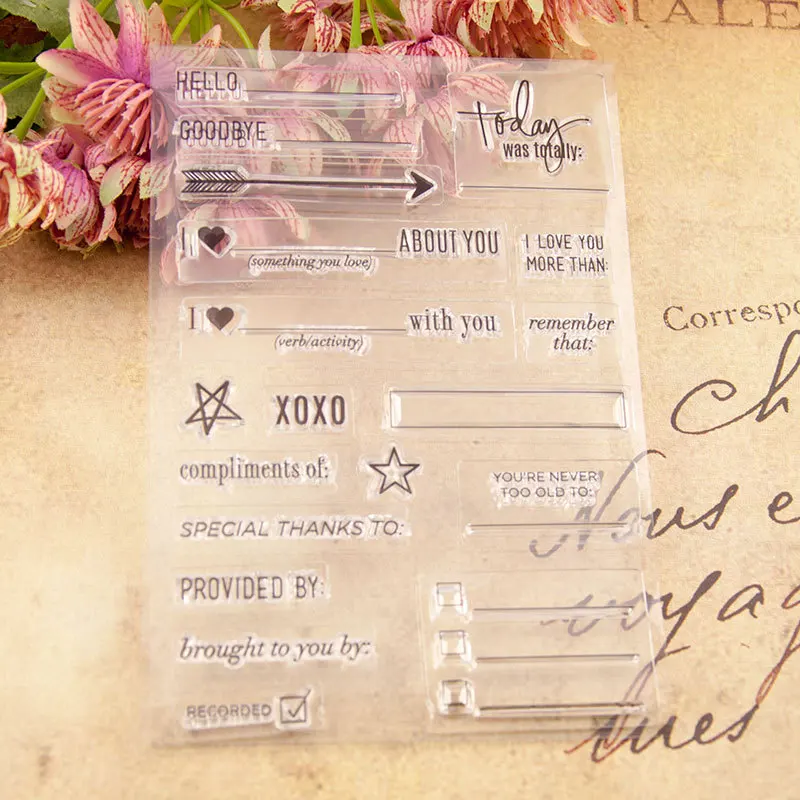 Здравствуйте до свидания прозрачный значок для DIY Скрапбукинг/изготовление карт