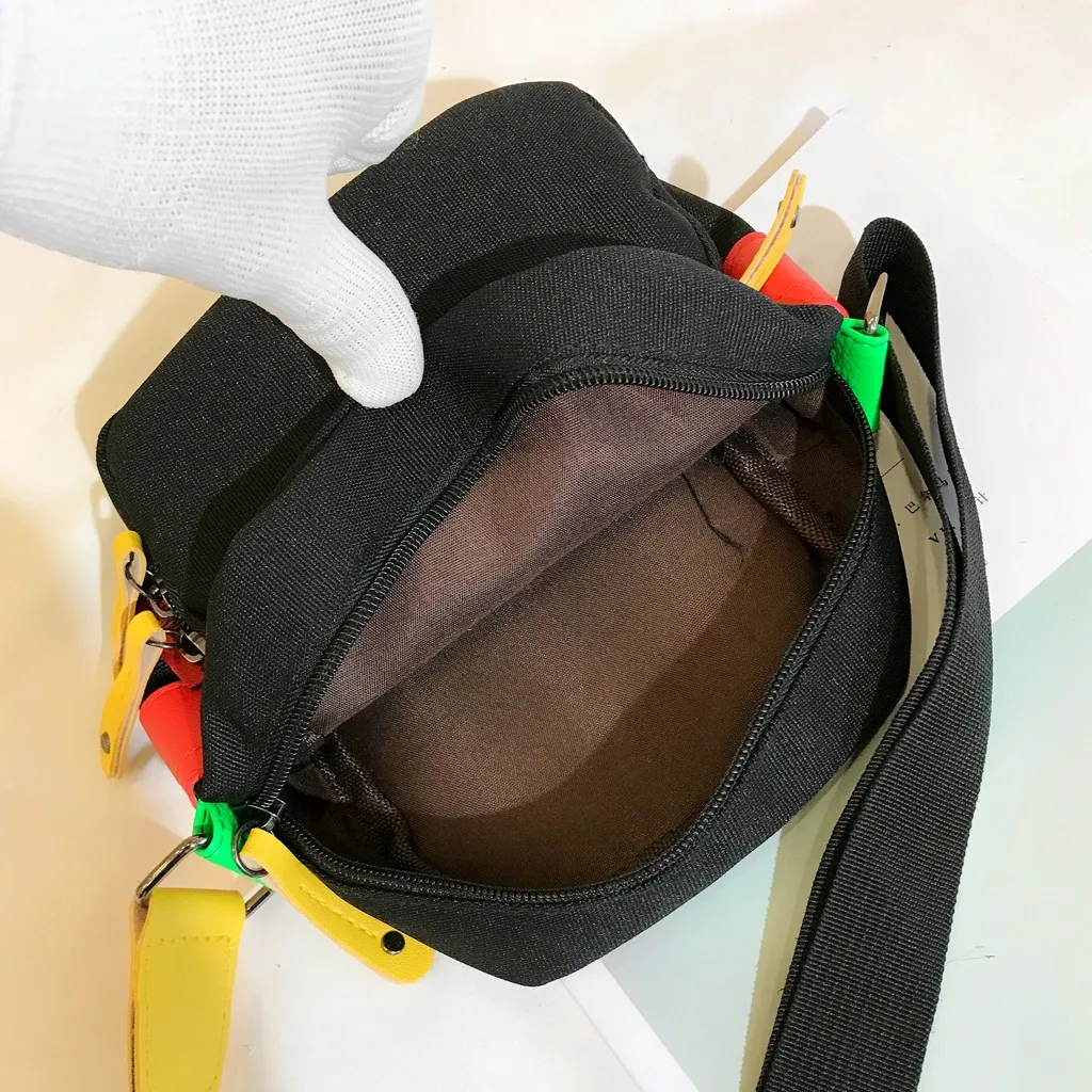 Женская Холщовая Сумка 20 # стильная маленькая сумка контрастных цветов в стиле