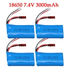 7,4 в 3000 мАч 18650 литий-полимерная батарея для дистанционного управления вертолетом автомобилем лодкой игрушками Запчасти Оптовая Продажа 7,4 в 3000 мАч литий-полимерный аккумулятор JST разъем