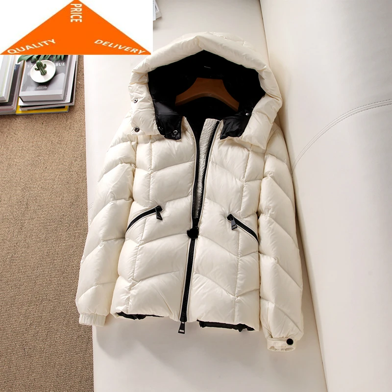 Ультра-светильник зимняя куртка для женщин 20% белое пальто на утином пуху Женская