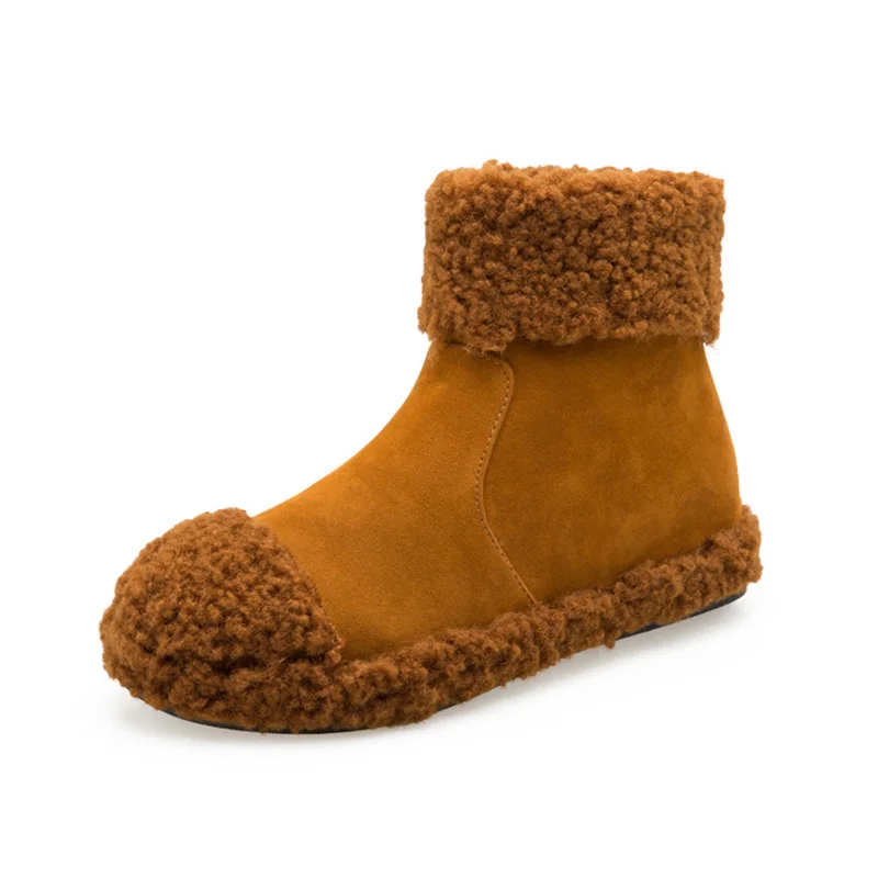 

Women's Snow Boots 2019 Winter Short Plush Warm Ankle Boots For Woman Flat Shoes Female Ankle Boot Women Winter Boot Shoes