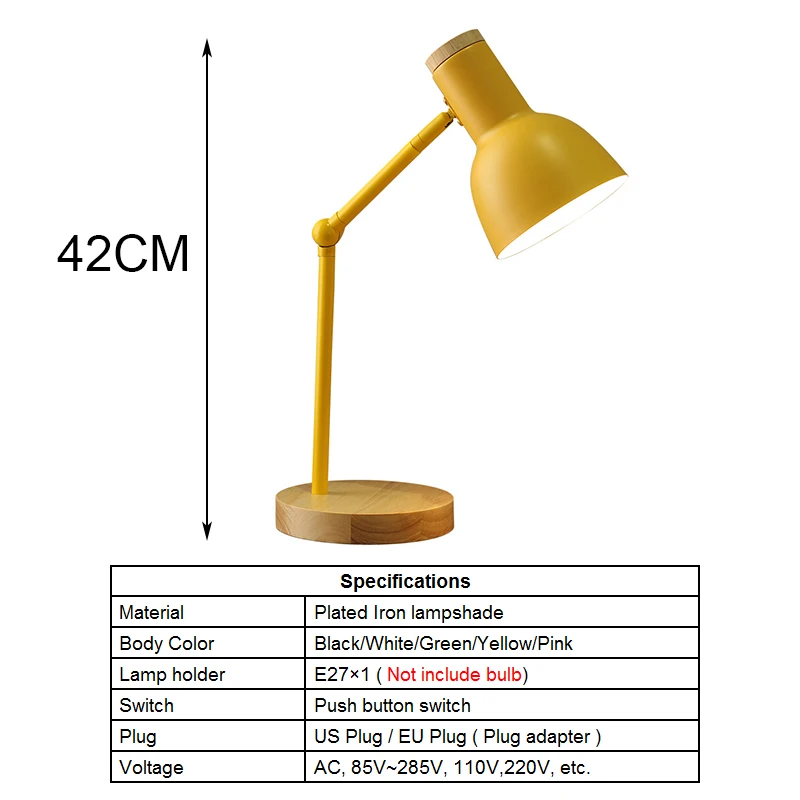 

Nordic Table Lamp for Bedroom Bedside Lamp Ins Led Desk Lamp Children Students Study Book Reading Lamp Bureaulamp E27 US EU Plug