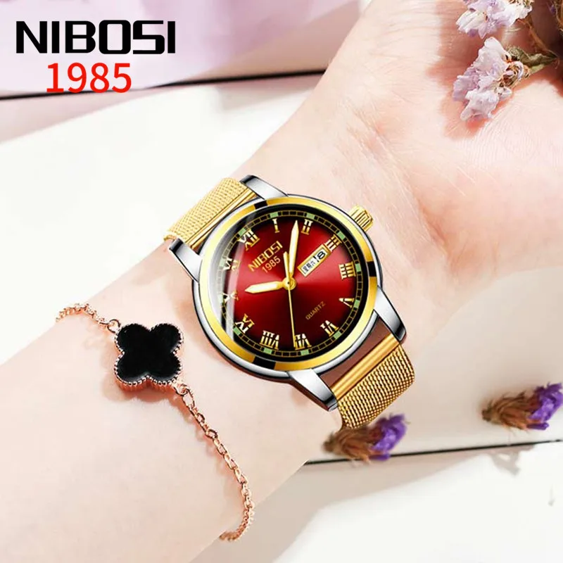 

NIBOSI Gold Watch Women Watches Ladies Creative Steel Women's Bracelet Watches Female Clock Relogio Feminino Montre Femme