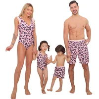ircomll 2021 summer same sets for family swimsuit kids leopard family swimsuits one piece mother daughter matching swimwear