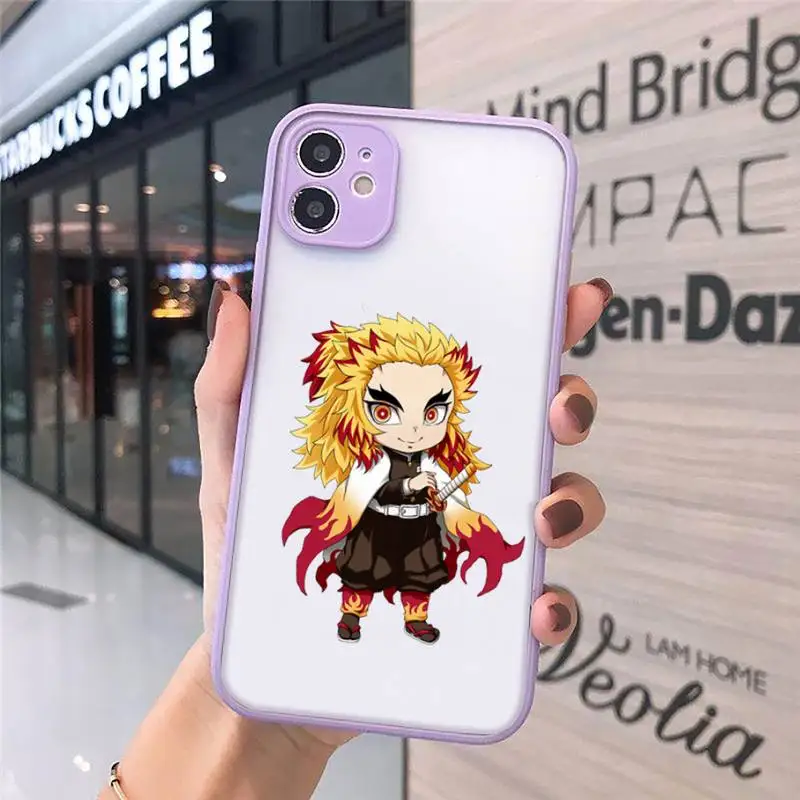 

Kyojuro Rengoku Demon Slayer anime Phone Cases matte transparent For iphone 7 8 11 12 plus mini x xs xr pro max cover