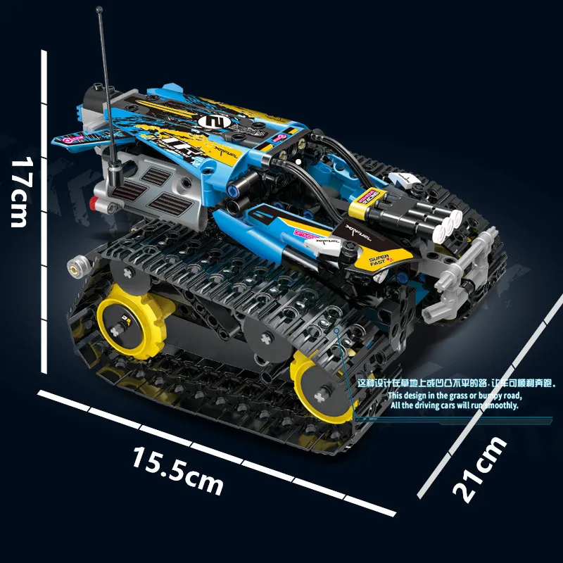 

High-Tech City APP Programming Remote Control Car Speed Champion RC Tracked Stunt Racing MOC Building Blocks Bricks Kids Toys