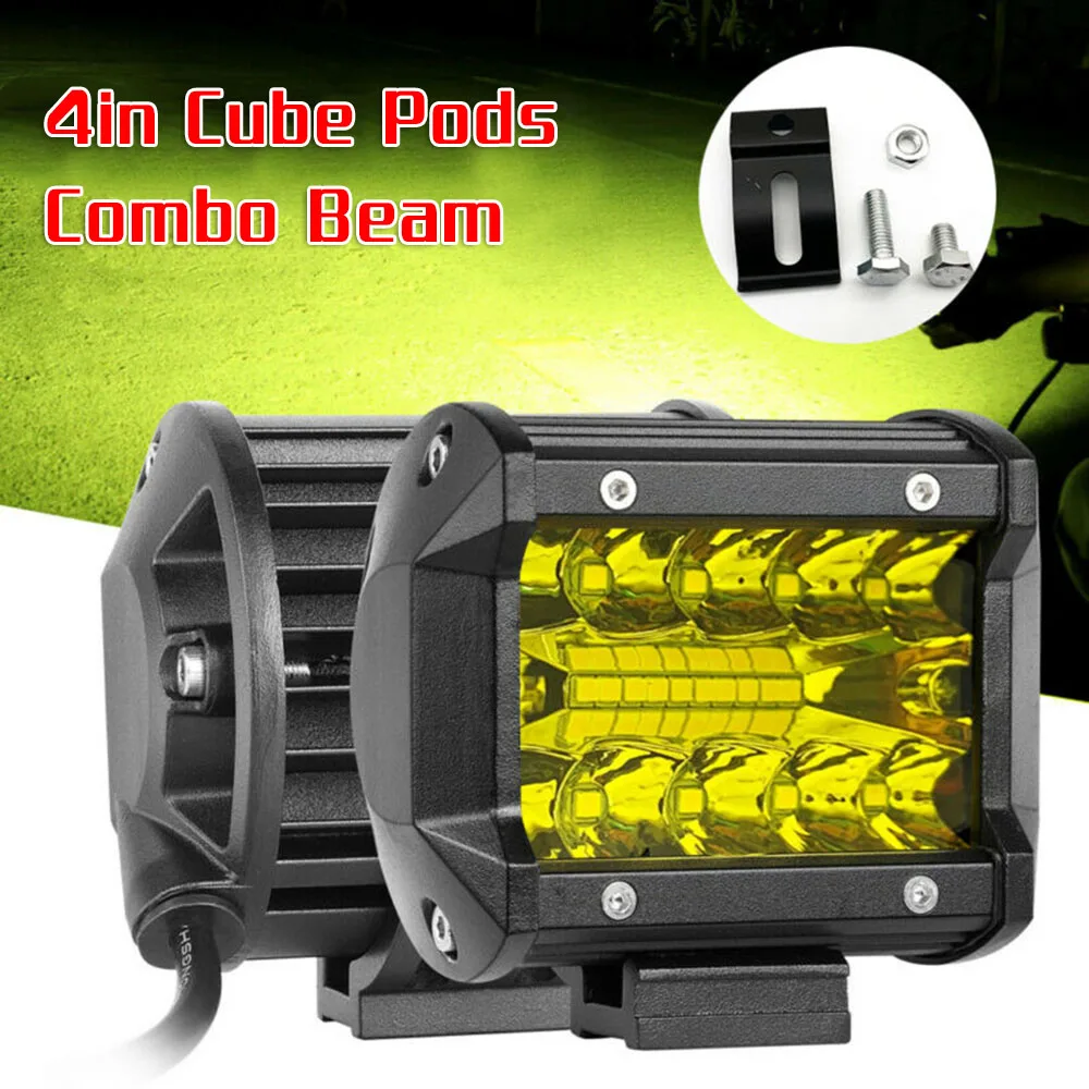 

Daytime running Work lights Fog Off-Road Parts Replacement Spotlight Super bright Yellow 120W