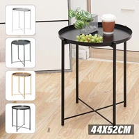round modern metal side table living room coffee table decor bedroom bedside desk sofa side table 44x52cm home office furniture