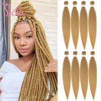 24 inches pre stretched braiding hair ez braid hair extensions synthetic hair bundles for black women high temperature fiber