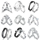 YWSHK обручальные кольца серебряного цвета для женщин и мужчин ювелирные изделия посеребренные кольца с кристаллами для пары обручальное кольцо Подарок на годовщину пары