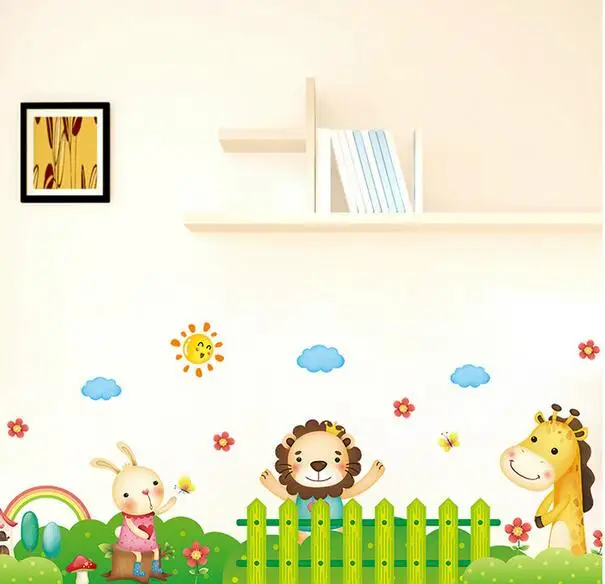 Животные животные кролик Лев детская спальня настенная наклейка украшение для