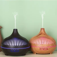 hollow wood grain aroma diffuser air humidifier 7 color changing led light 500ml ultrasonic cool mist essential oil diffuser