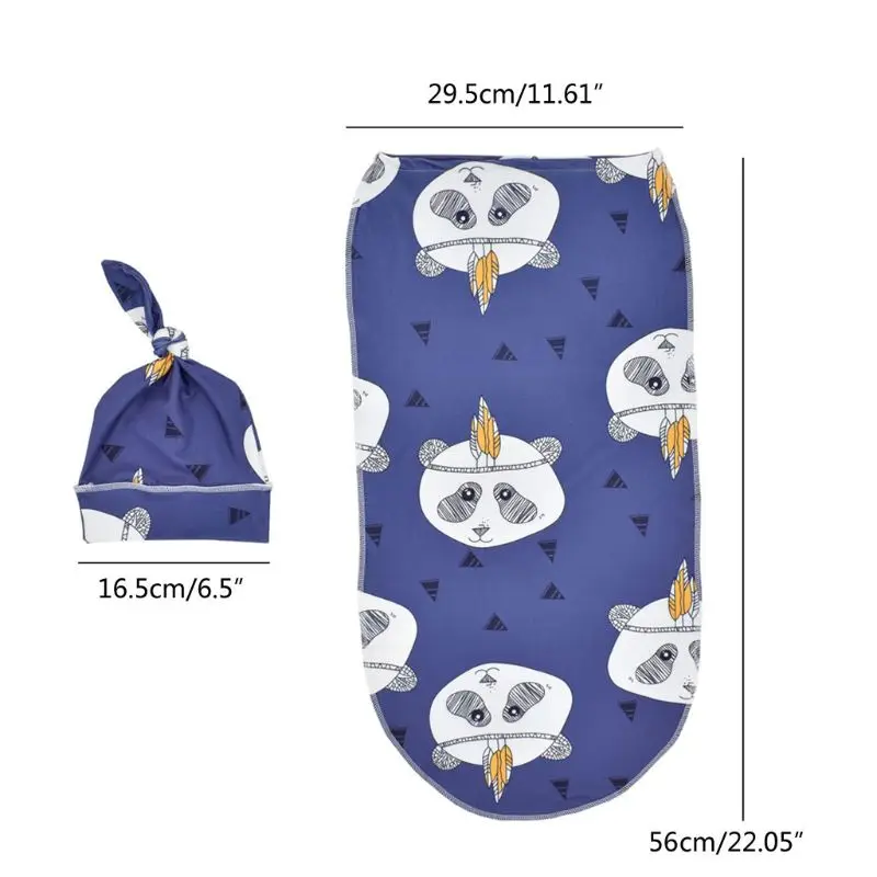 

2Pcs/Set Baby Swaddle Wrap with Matching Hat Infant Newborn Baby Wrap Sleeping Bag Sleepsack 0-6M