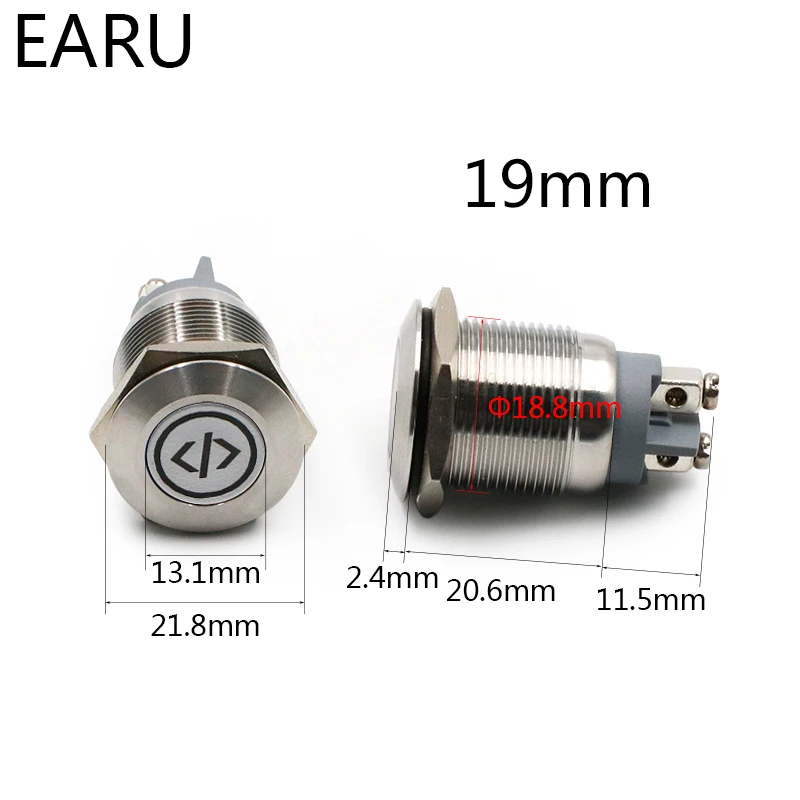Icon Symbol Logo Customization Waterproof IP67 Metal LED Light Signal Indicator Warning Pilot Lamp Screw Feet Terminal for Car |