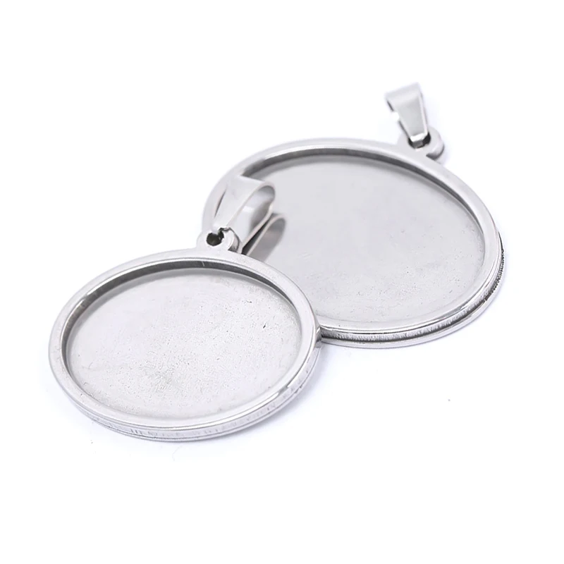 

10pcs Stainless Steel Oval Cabochon Settings Pendant Base Trays 18x25mm 13x18mm 20x30mm Blank Diy For Necklace Bezels Findings