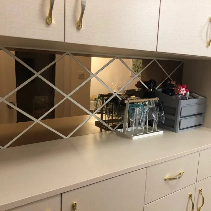 Зеркальные наклейки с алмазным соединением самоклеящиеся съемные акриловые