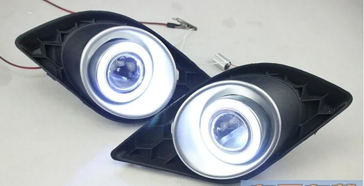 

Дневные ходовые огни Osmrk DRL COB angel eye + Противотуманные фары для объектива проектора для skoda fabia sport 2012-2014, одна пара, высокое качество