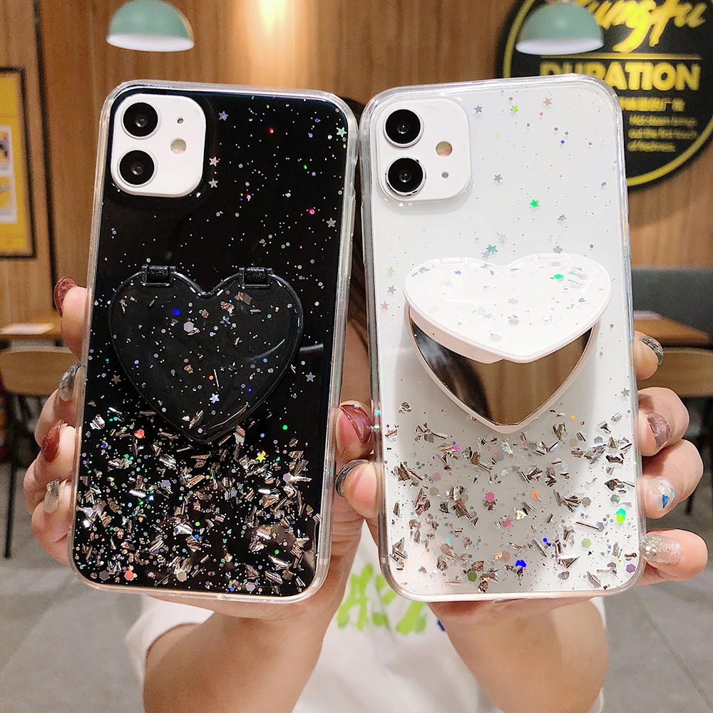 Чехол для iPhone 13 12 11 Pro Max XR X XS 7 8 Plus с блестками | Мобильные телефоны и аксессуары