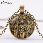 Винтажное ожерелье с кулоном в виде богини тройной Луны и пентаграммы Wicca, волшебный талисман, колье для мужчин и женщин, Подарочная бижутерия