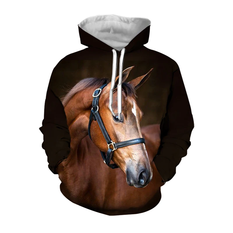 

New Spring Men Hoodies Love Horse 3D Print Hoodies Long Sleeve Fashion hoodies Male Loose Sweatshirt Direct sales