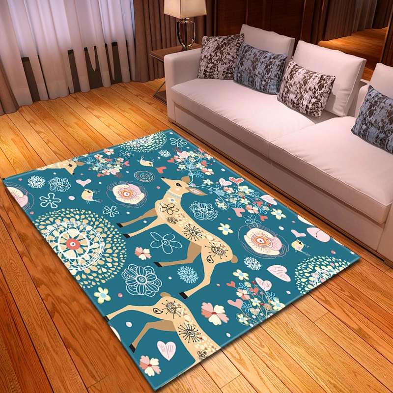 

Home Entrance Decoration Area Rug Shoebox Floor Mat Decor Bedside Kitchen Rug Kids Play Carpets 3D Deer Living Room Carpet