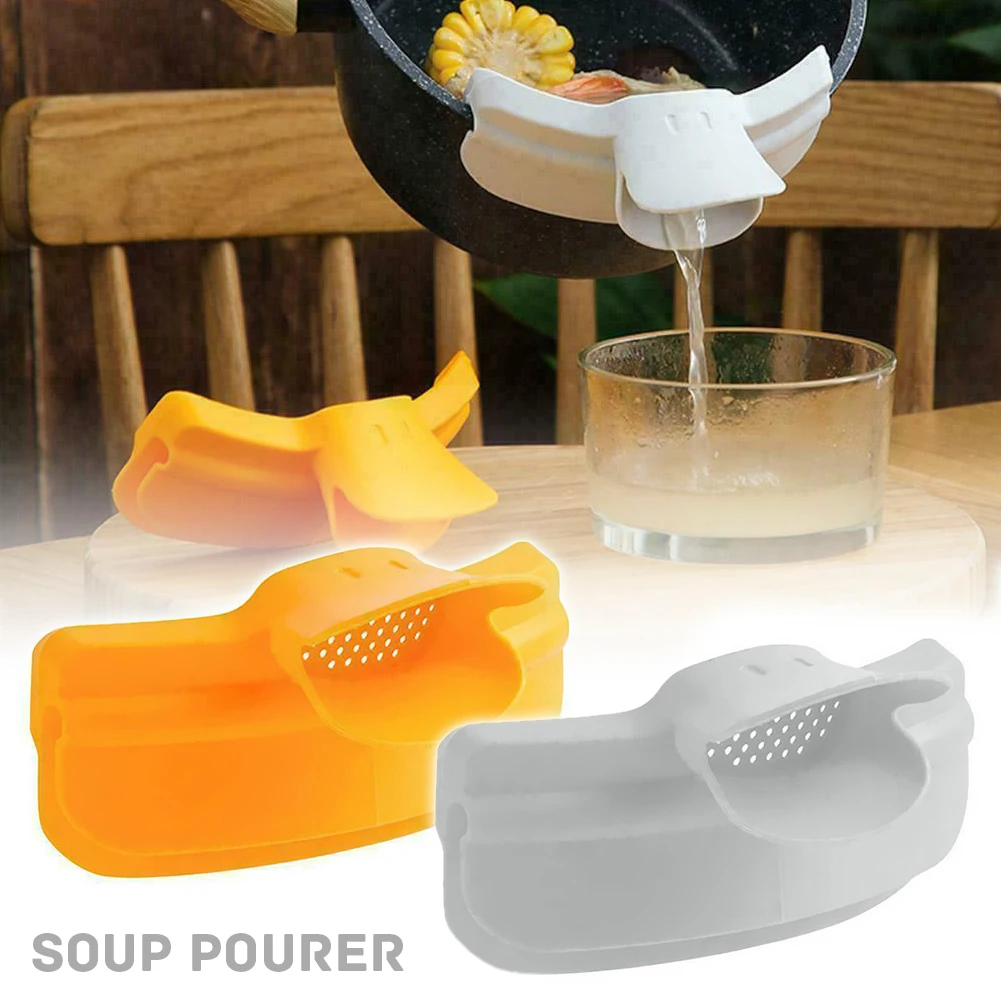 

Leakproof Kitchenware Pot Round Mouth Edge Deflector Duckbill Liquid Deflector Soup Pourer Kitchen Tools Accessories