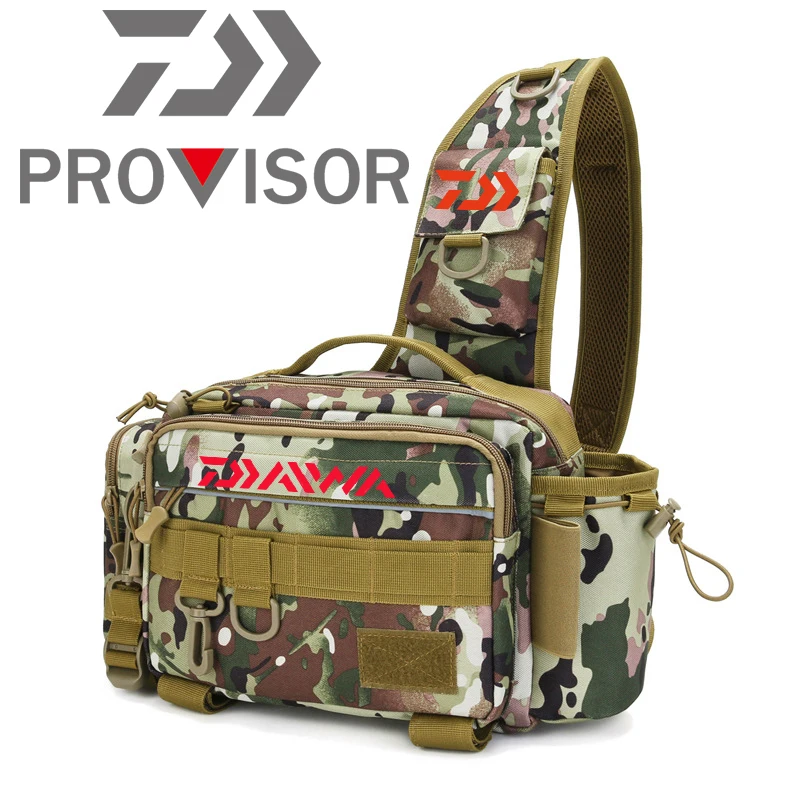 Daiwa Multifunctional Fishing Tackle Bags Single Shoulder Crossbody Bag Waist Pack Fish Lures Gear Utility Storage | Спорт и