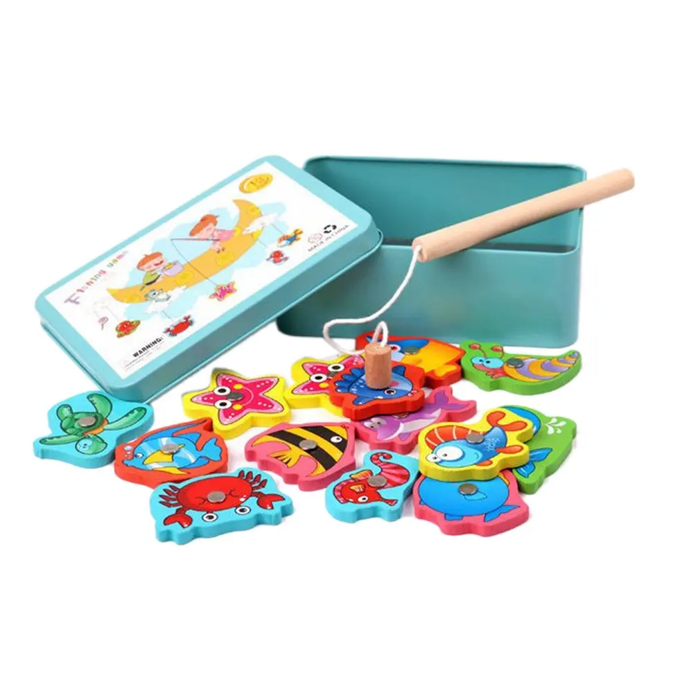 

Уличные игрушки, рыболовный бассейн, электрическая Магнитная деревянная рыболовная игрушка для океана, набор удочек для детей, детская мод...