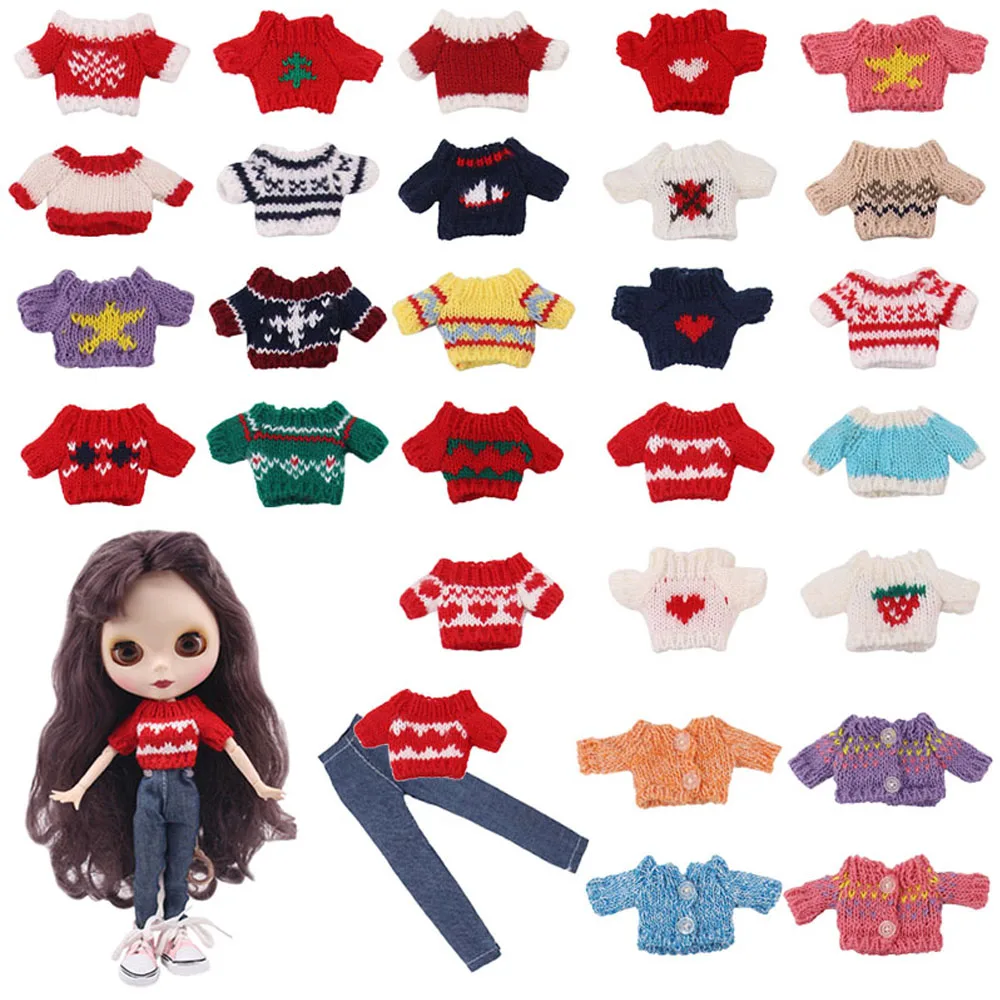 

Свитер и джинсы для кукол BJD Blyth, повседневная одежда, аксессуары, Одежда для кукол Blyth BJD 30 см, 1/6