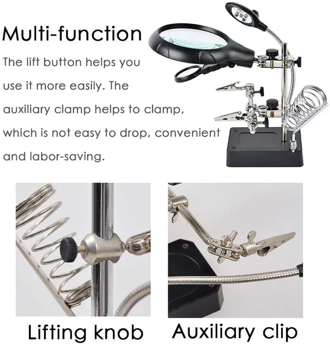 Увеличительное стекло для сварки со светодиодной подсветкой линза 3 5x 12X лупа с