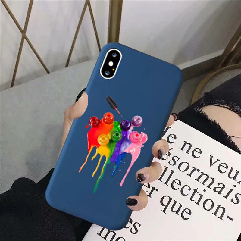 JAMULAR 3D Finger Nail Paint Color Printed Phone Case For iPhone SE 2020 7 11 Pro XS MAX XR X 8 6Plus Soft Silicone Cover Fundas | Мобильные