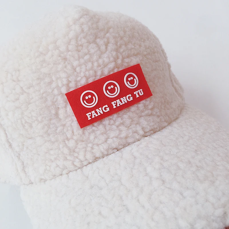 

MILANCEL 2021 Spring Children's Baseball Cap Baby Hat Lamb Wool Boy Casual Warm Caps