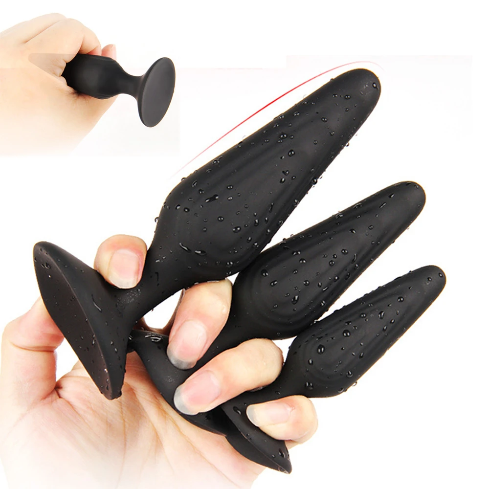 Силиконовые анальные пробки секс-игрушки для начинающих мужские черные