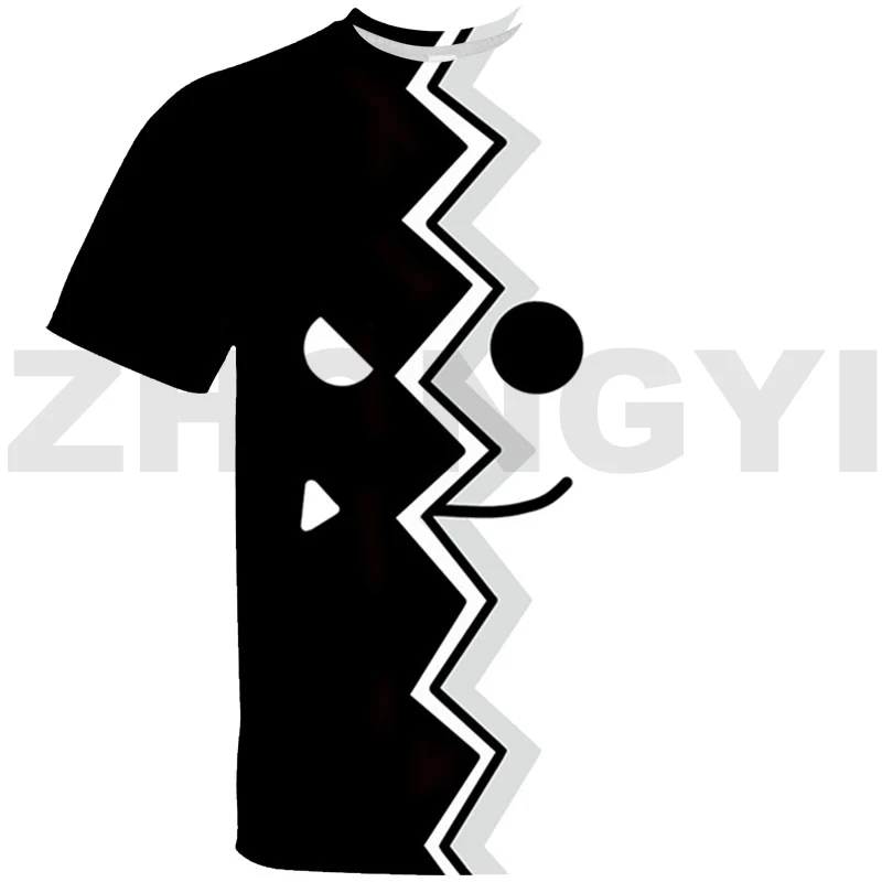 

Funny Hot Game Geometry Dash Tshirt Men Tops Tee Teenager 3D Anime T-shirt Streetwear O-Neck T Shirt Mens Clothing Harajuku