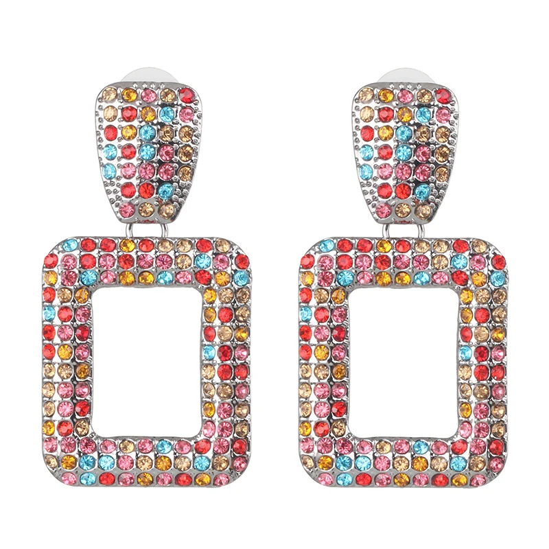 Женские винтажные серьги черно белые геометрические металлические висячие