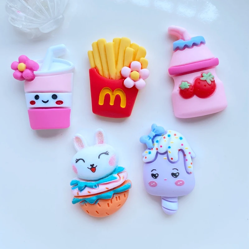 

10Pcs Kawaii Mixed Cute Animal Popsicle Flat Back Resin Cabochons Scrapbooking DIY Jewelry Craft Decoration Accessorie J64