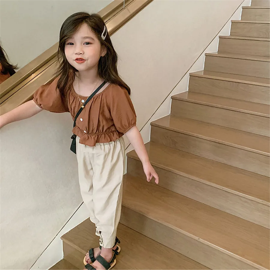 Спортивный костюм для девочек комплект из 2 предметов штаны и футболки с цветами