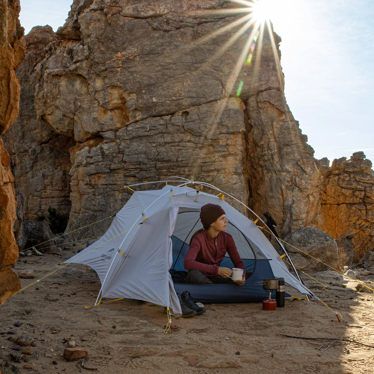 Naturehike Cloudup-Wing 2Person Cuben Tent Waterproof Backpacking Tents 15D Nylon Ultralight Mountain Camping Tent X Cross Bar