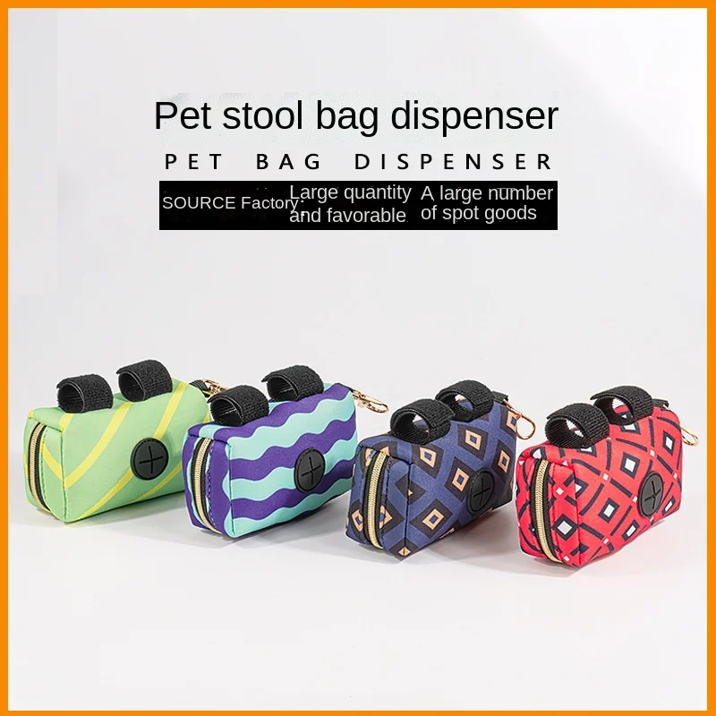 Velcro Portable Dog Poop Biodegradable Bag Dispenser Pouch Pet Puppy Cat Pick Up Poop Bag Holder Pets Supplies Garbage Bags