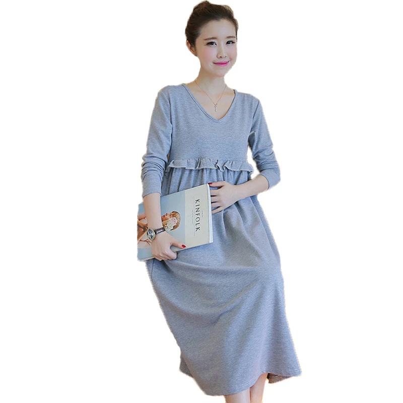 

Women Mum Breast Feeding Dresses Maternity Nursing Long Dress Breastfeeding Clothes for Pregnant Women Breast Feeding Clothing