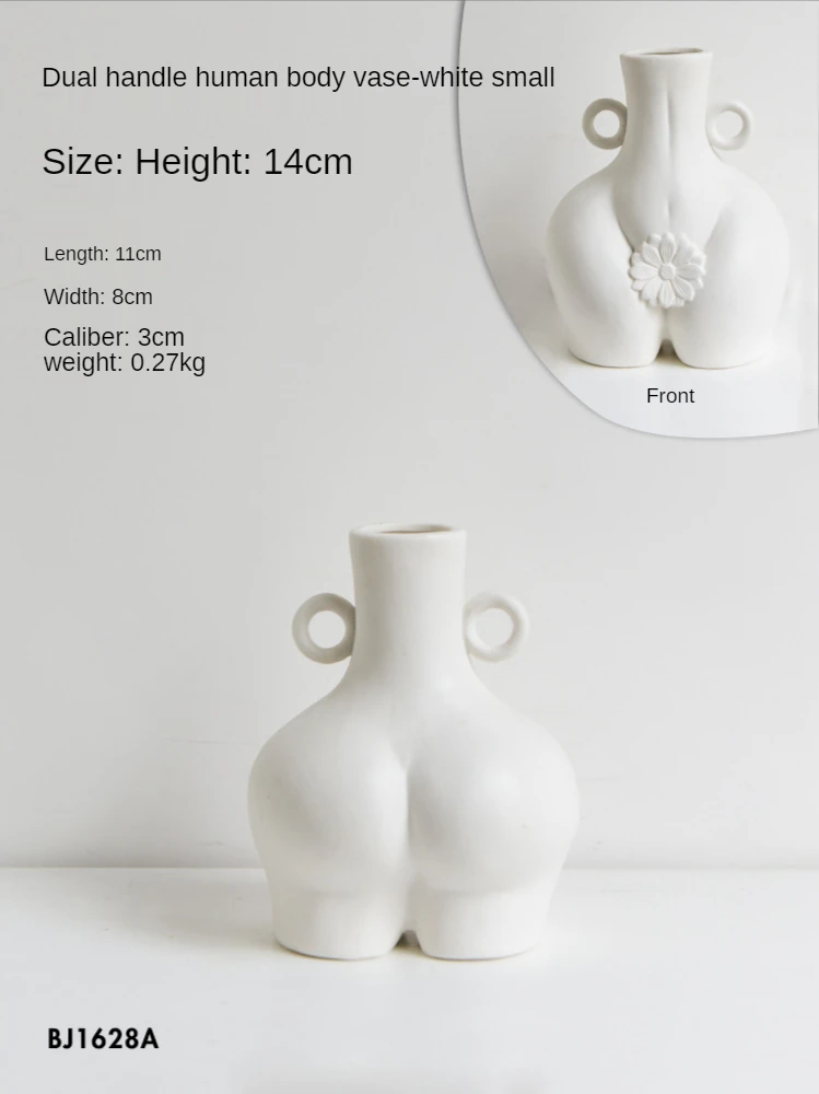 

Cross border Nordic ceramic crafts ornaments female body art vase home decoration living room flower flower pots decorative