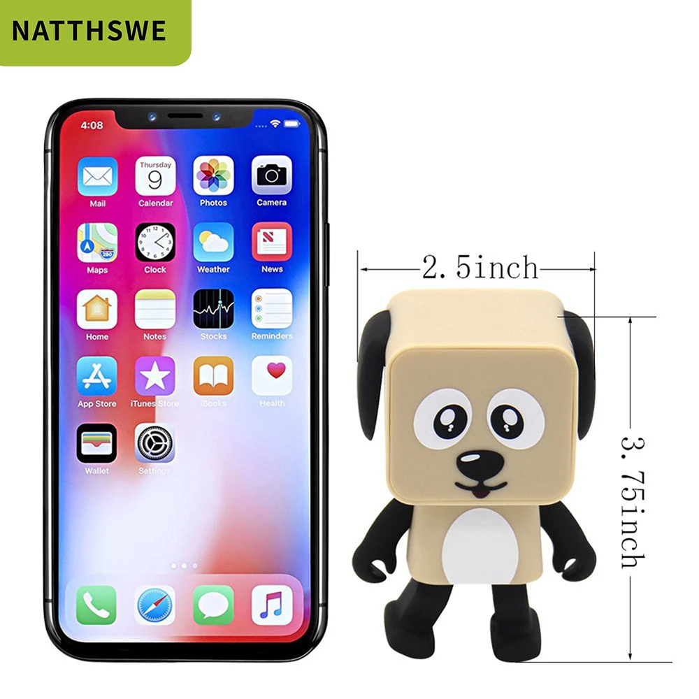 NATTHSWE робот танцующий динамик беспроводной Bluetooth игрушка в форме собаки 4 1 Динамик