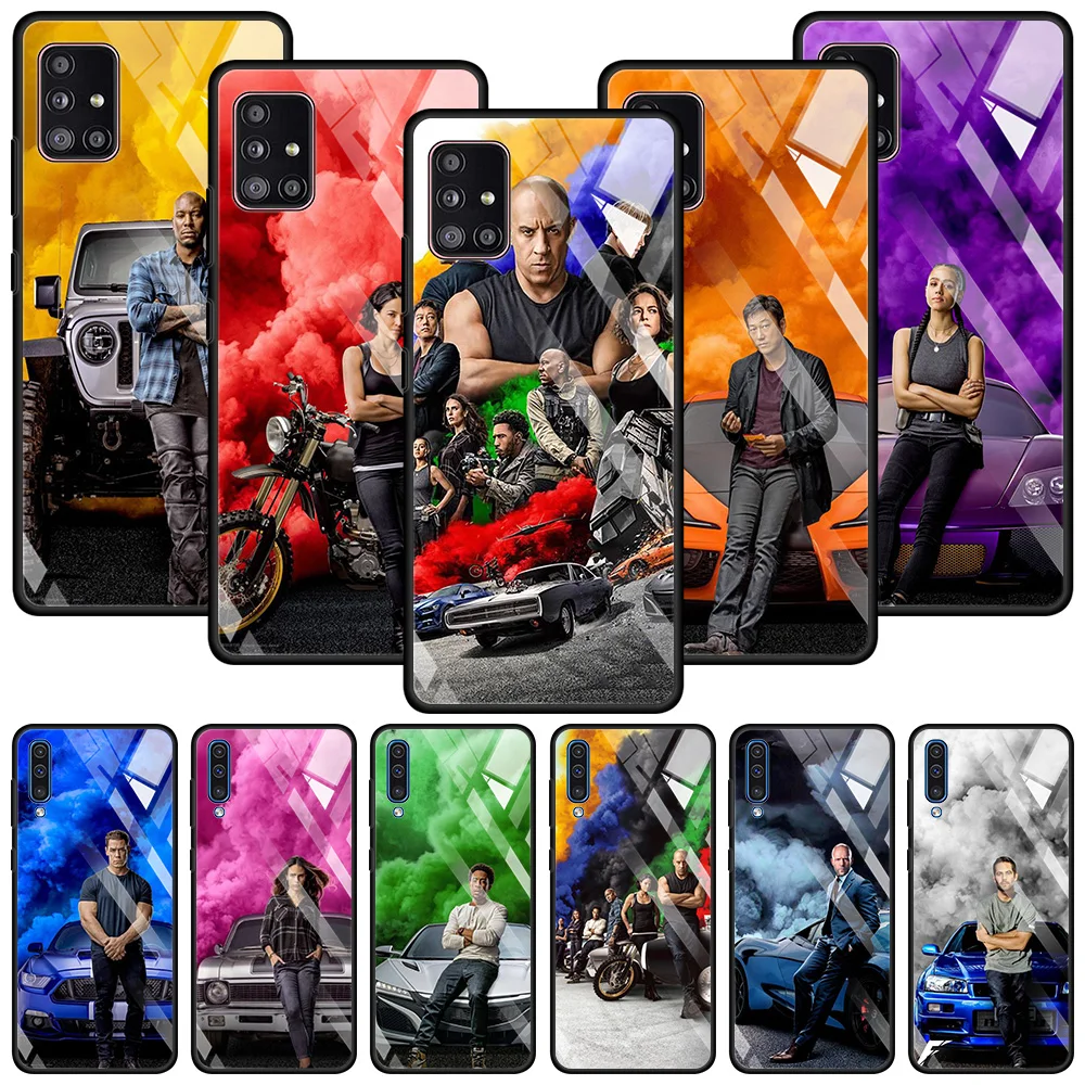 

Tempered Glass Cover For Samsung Galaxy A51 A71 A91 A72 A52 A81 A41 A31 A21 A21s M51 M31 M21 Shell Fast and Furious Moive Car